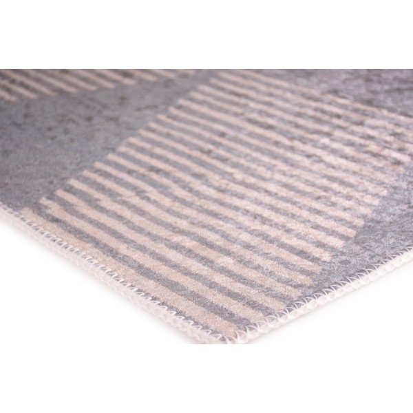 Skalbiamas kilimas pilkos spalvos/smėlio spalvos 80x200 cm – Vitaus-image-2