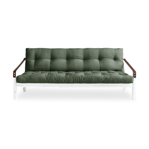 Kintama sofa "Karup" dizainas Poezija Balta / alyvuogių žalia