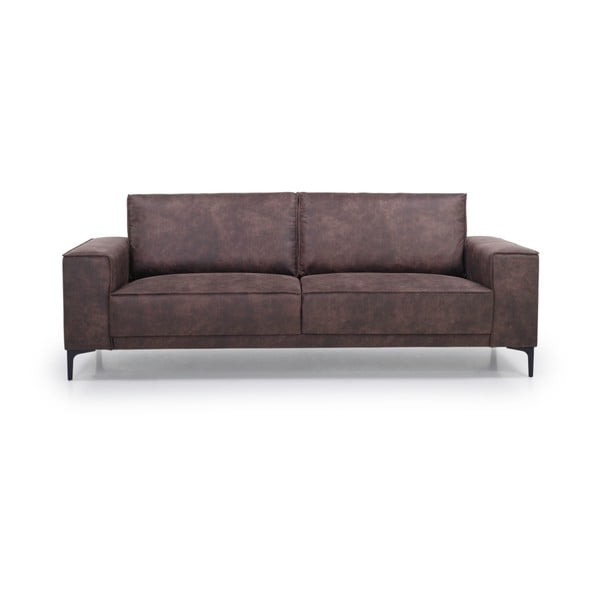 Iš dirbtinės odos sofa rudos spalvos 224 cm Copenhagen – Scandic