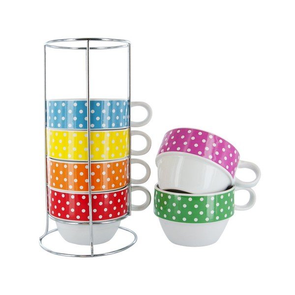 6 puodelių rinkinys su stovu "Café Latte Mini Dots-image-1