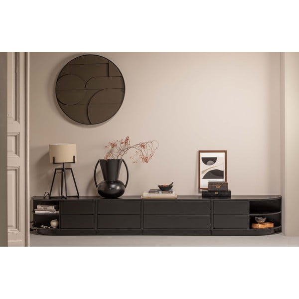 TV spintelė juodos spalvos iš pušies masyvo 78x40 cm Finca – WOOOD-image-1