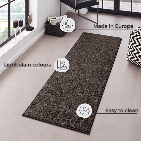 Antracito pilkos spalvos kilimas Hanse Home Pure, 80 x 400 cm-image-4