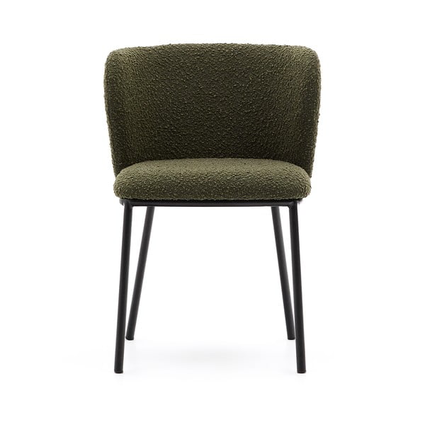 Žalios spalvos iš audinio valgomojo kėdė Ciselia – Kave Home-image-1