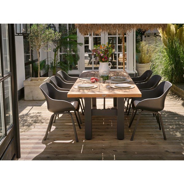 Plastikinės sodo kėdės juodos spalvos 2 vnt. Le Soleil Element – Hartman-image-1