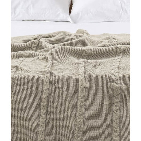 Smėlio spalvos medvilninis užvalkalas viengulėlei lovai 150x200 cm Trenza - Oyo Concept