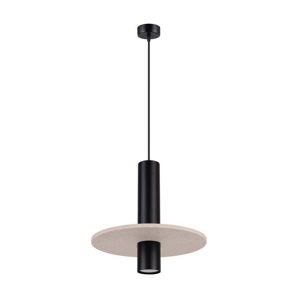 Juodos spalvos/smėlio spalvos iš metalo kabantis šviestuvas ø 30 cm Olisa – Sollux