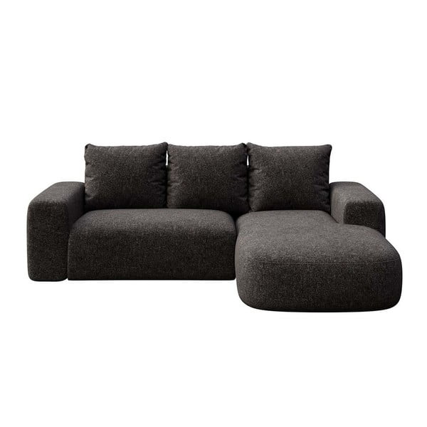 Antracito spalvos kampinė sofa (su dešiniuoju kampu/su gultu) Monce – Rodier