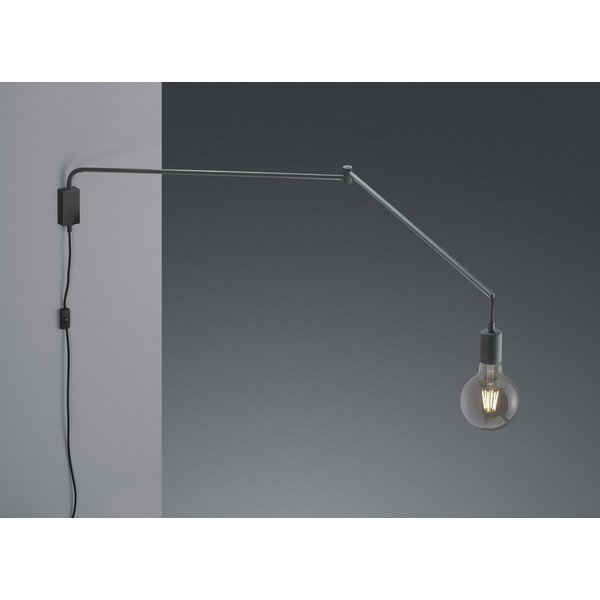 Matinės juodos spalvos sieninė lempa su sulankstoma konstrukcija su kištuku Line – Trio-image-2