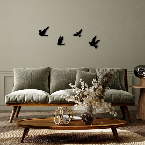 Iš metalo didelio formato sieninės dekoracijos 4 vnt. 18x20 cm Birds – Wallity-image-3