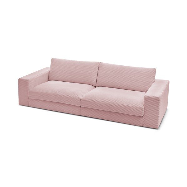 Rožinės spalvos iš kordinio velveto sofa 274 cm Leonard – Bobochic Paris-image-4