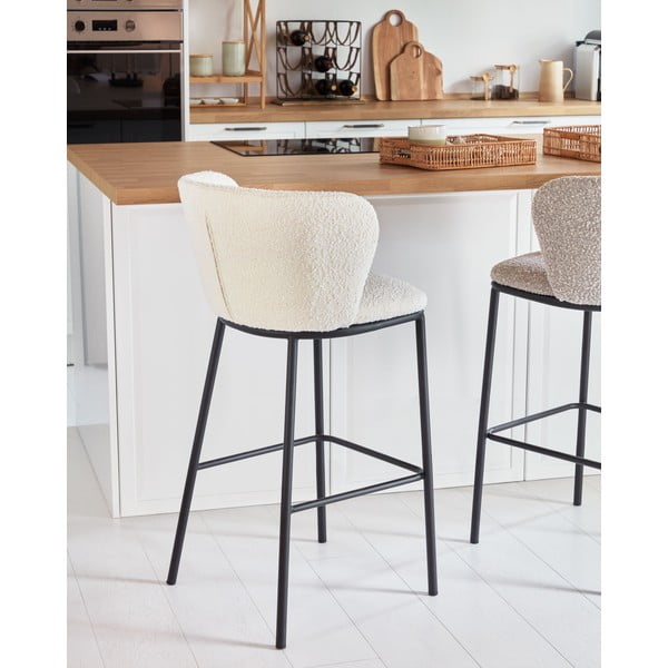 Baro taburetė baltos spalvos (sėdynės aukštis 65 cm) Ciselia – Kave Home-image-1
