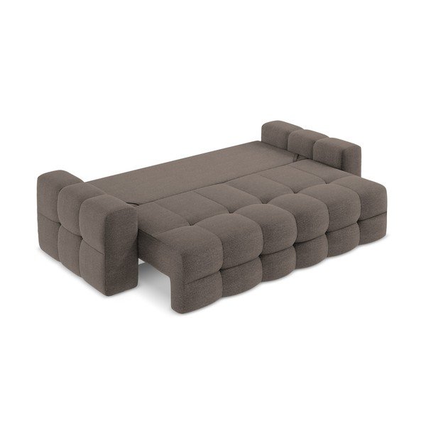 Rudos spalvos iš boucle sulankstoma sofa 255 cm Milu – Makamii-image-4