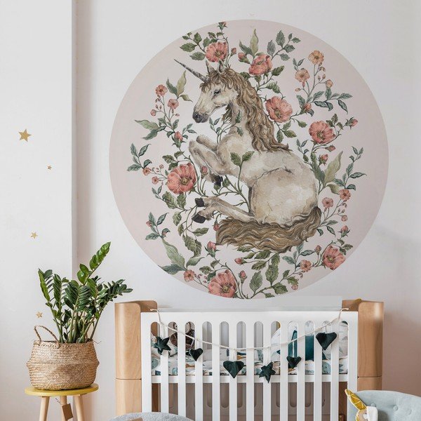 Vaikiškas sienų lipdukas Dekornik Unicorn in a Circle, ø 150 cm-image-1