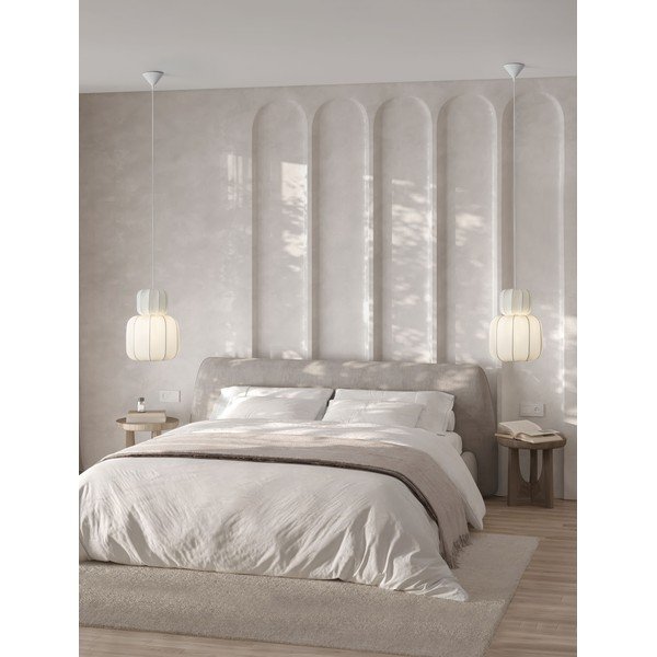 Matinės baltos spalvos iš tekstilės kabantis šviestuvas ø 28 cm Delina – Nova Luce-image-1