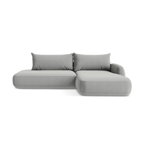 Šviesiai pilkos spalvos sulankstoma kampinė sofa (su dešiniuoju kampu/su gultu) Hale – Makamii