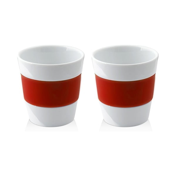 Dviejų puodelių rinkinys, 250 ml, raudonos spalvos