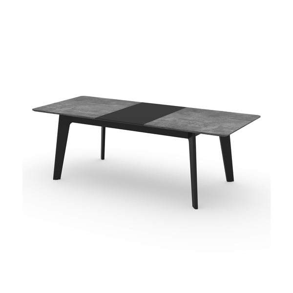 Prailginamas valgomojo stalas juodos spalvos su betono dekoro stalviršiu 100x180 cm Shadow – TemaHome-image-4