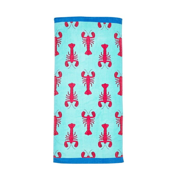 Mėlynos spalvos iš medvilnės paplūdimio rankšluostis 76x160 cm Lobster – Catherine Lansfield