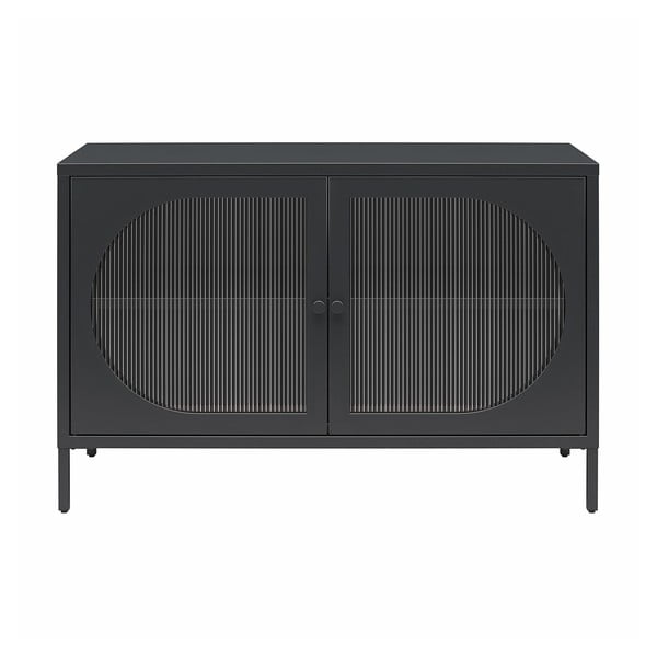 Iš metalo vitrina juodos spalvos 100x64x40 cm Luna – Støraa
