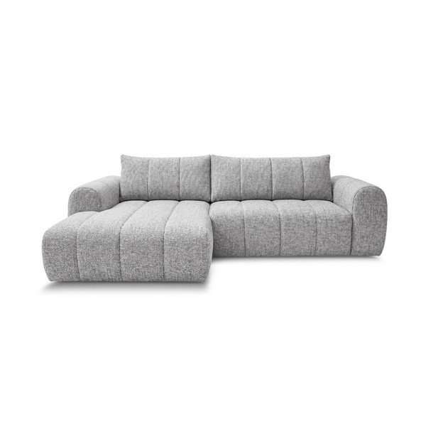 Šviesiai pilkos spalvos kampinė sofa (su kairiuoju kampu/su gultu) Nesty – Bobochic Paris