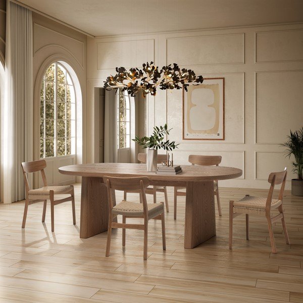 Natūralios spalvos iš kaučiukmedžio masyvo valgomojo kėdės 2 vnt. Biel – MOME-image-1