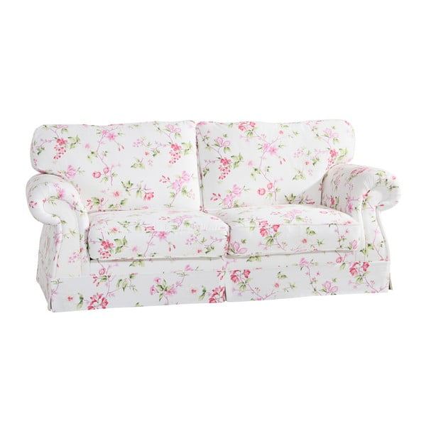 Rožinės ir baltos spalvos gėlėta sofa "Max Winzer Mina", 197 cm