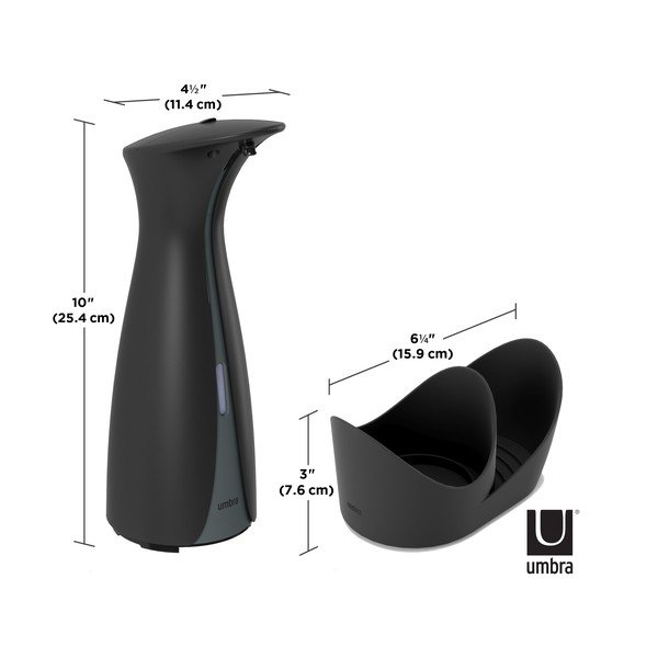 Juodas plastikinis betikslis muilo dozatorius 250 ml Otto - Umbra-image-2
