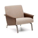 Šviesiai rudos spalvos krėslas iš šenilinio audinio Amsen – Kave Home