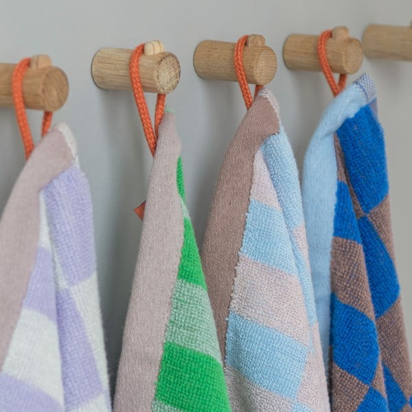 Mėlynai rudos spalvos organinės medvilnės rankšluosčiai, 2 vnt., 40x55 cm Retro - Mette Ditmer Denmark-image-2