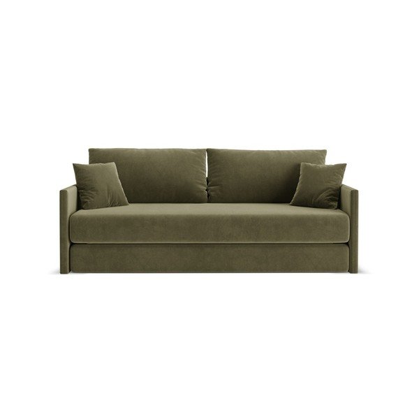 Žalios spalvos sulankstoma sofa iš velveto 209 cm Shannon – Cosmopolitan Design
