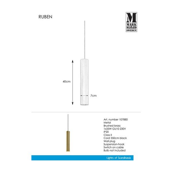 Vario spalvos pakabukas "Markslöjd Ruben Pendant-image-1