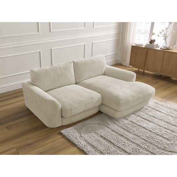 Smėlio spalvos kampinė sofa iš šenilinio audinio (su dešiniuoju kampu/su gultu) Leonore – Bobochic Paris-image-4