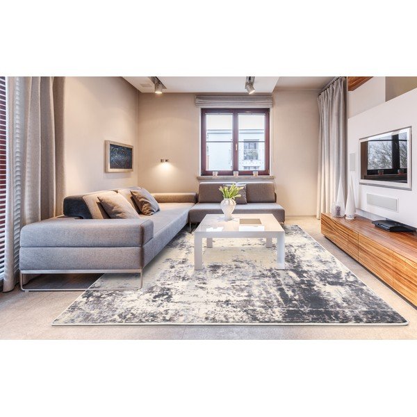 Kilimas iš vilnos smėlio spalvos 160x240 cm Concrete – Agnella-image-1