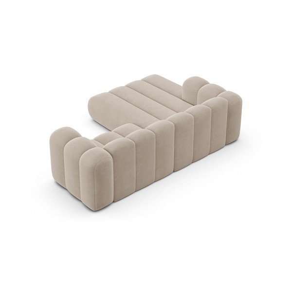 Kampinė sofa smėlio spalvos (su kairiuoju kampu) Lupine – Micadoni Home-image-3