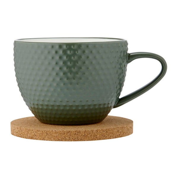 Žalias porcelianinis puodelis su lėkštele 350 ml Abode - Ladelle