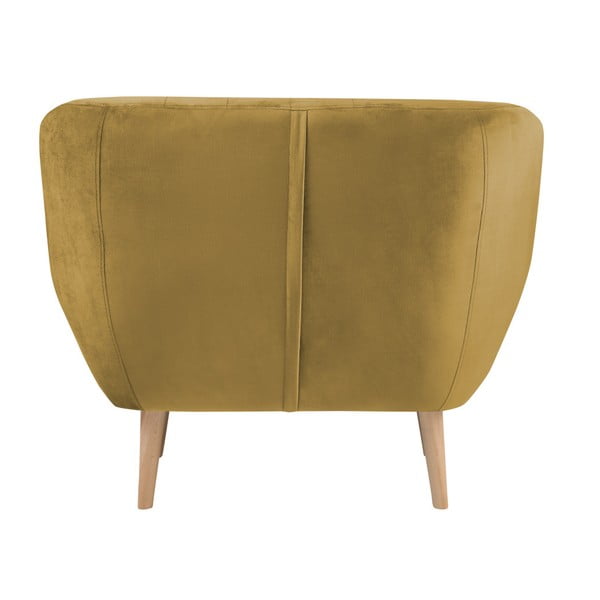 Garstyčių geltonos spalvos fotelis Mazzini Sofas Benito-image-1