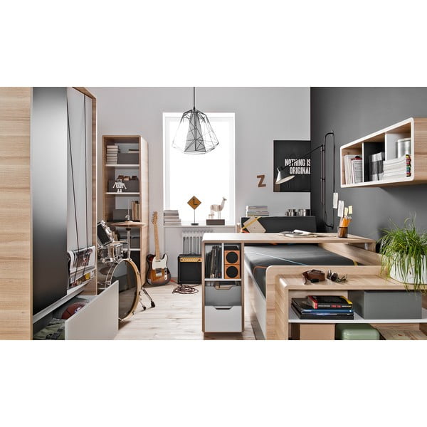 Viengulė lova su baltomis ir pilkomis detalėmis "Vox Evolve", 90 x 200 cm-image-4