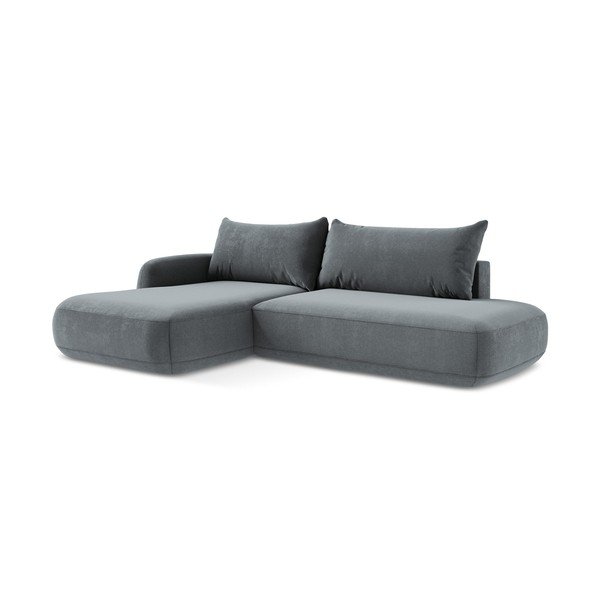 Pilkai mėlynos spalvos sulankstoma kampinė sofa (su kairiuoju kampu/su gultu) Hale – Makamii-image-3