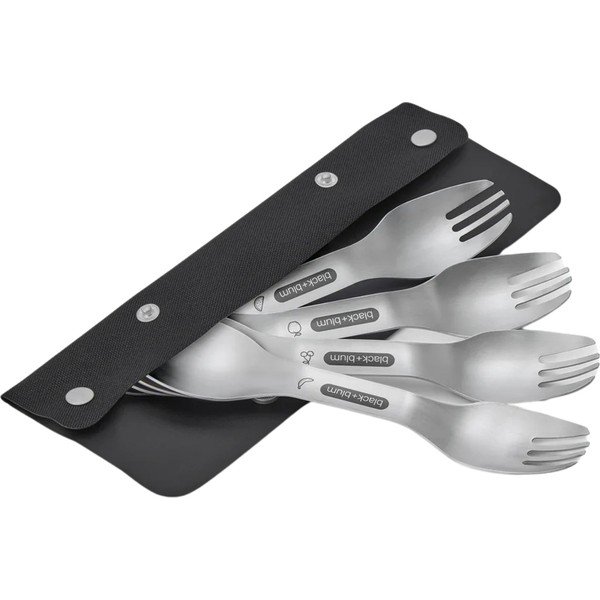 Sidabrinės spalvos šakučių rinkinys iš nerūdijančio plieno 4 vnt. Spork – Black + Blum