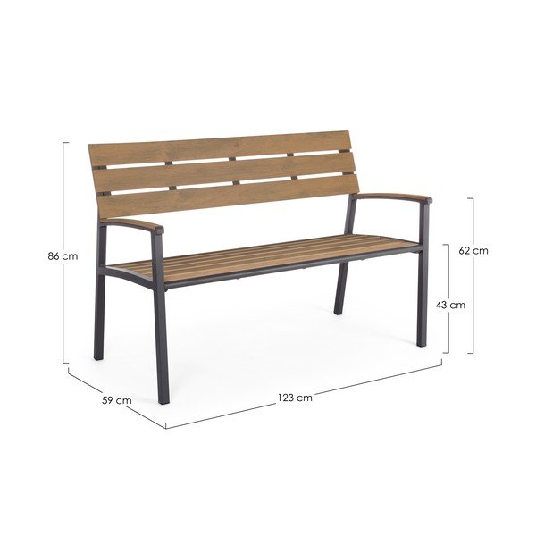 Natūralios spalvos metalinis sodo suoliukas Isak – Bizzotto-image-3