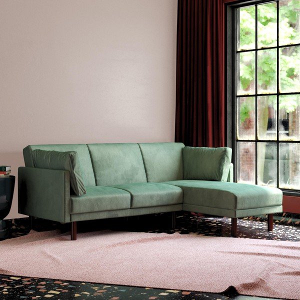 Žalia sofa lova kampinė sofa Clair - Støraa-image-1
