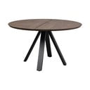 Apvalios formos valgomojo stalas tamsiai rudos spalvos su ąžuolo masyvo stalviršiu ø 130 cm Carradale – Rowico