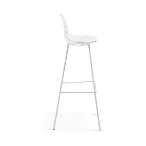 Baltos spalvos iš dirbtinės odos baro taburetė (sėdynės aukštis 75 cm) Brighter – Kave Home-image-1