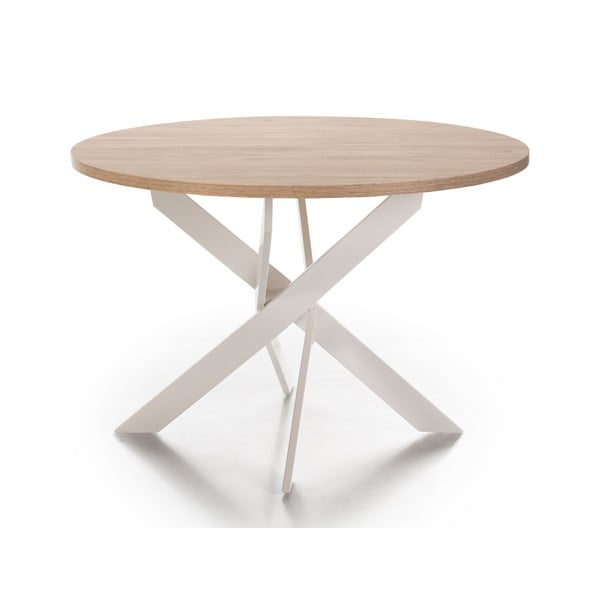 Apvalios formos valgomojo stalas su ąžuolo dekoro stalviršiu ø 120 cm Ther – Marckeric-image-2