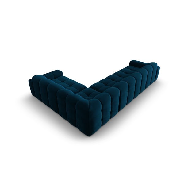 Tamsiai mėlyna aksominė kampinė sofa (dešinysis kampas) Kendal - Micadoni Home-image-4