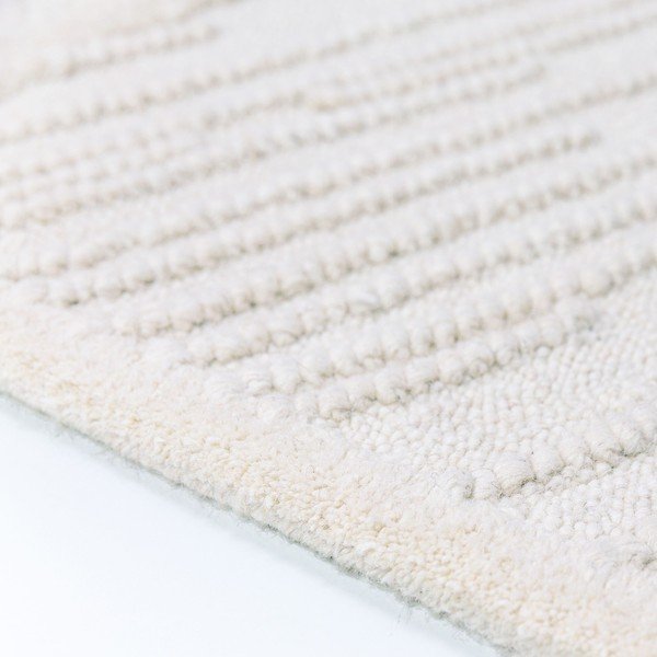 Rankų darbo baltos spalvos iš vilnos mišinio kilimas 140x200 cm Sculptured Blocks – Flair Rugs-image-3