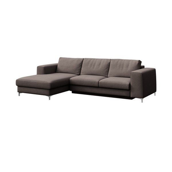 Taupe spalvos iš velveto sulankstoma/su sandėliavimo vieta kampinė sofa (su kairiuoju kampu/su gultu) Rene – Rodier-image-2