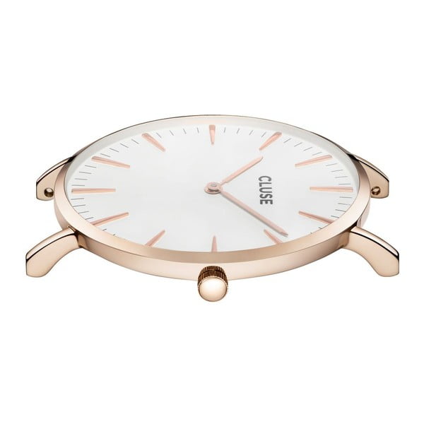 Cluse La Bohéme moteriškas laikrodis su pilkos odos dirželiu ir rožinio aukso detalėmis-image-1