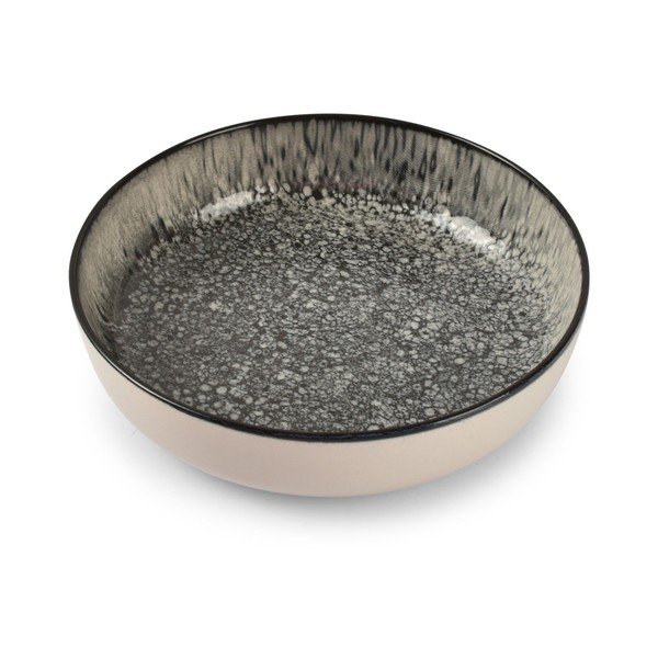 Juodos spalvos/kreminės spalvos sriubos iš akmens masės lėkštė ø 18,5 cm Gravel – ONA