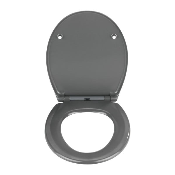Tamsiai pilka lengvai užsidaranti tualeto sėdynė Wenko Samos, 44,5 x 37,5 cm-image-1